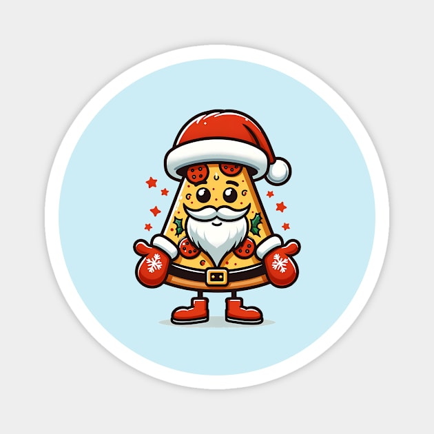 Funny Santa as Pizza Xmas, Love Pizza Magnet by logiamerch